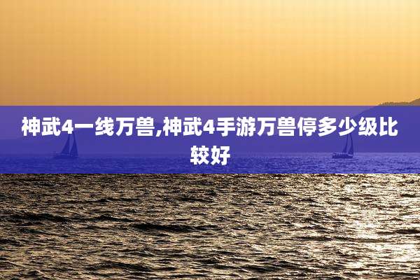 神武4一线万兽,神武4手游万兽停多少级比较好