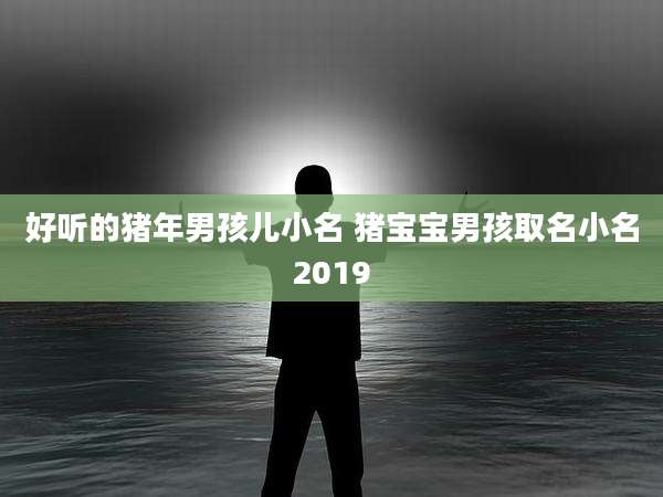 好听的猪年男孩儿小名 猪宝宝男孩取名小名2019