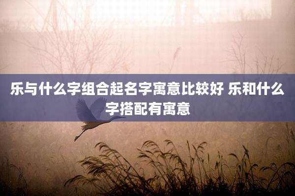 乐与什么字组合起名字寓意比较好 乐和什么字搭配有寓意