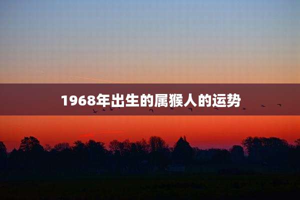 1968年出生的属猴人的运势