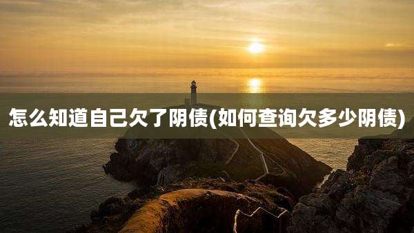 怎么知道自己欠了阴债(如何查询欠多少阴债)