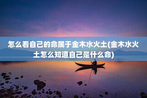 怎么看自己的命属于金木水火土(金木水火土怎么知道自己是什么命)