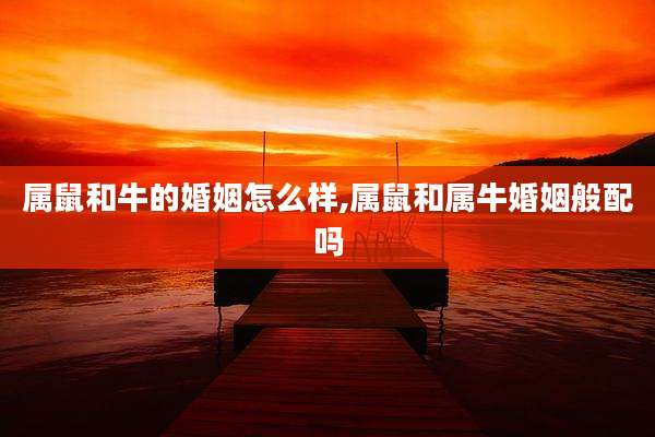属鼠和牛的婚姻怎么样,属鼠和属牛婚姻般配吗