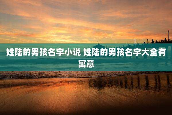 姓陆的男孩名字小说 姓陆的男孩名字大全有寓意