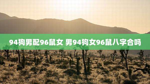 94狗男配96鼠女 男94狗女96鼠八字合吗