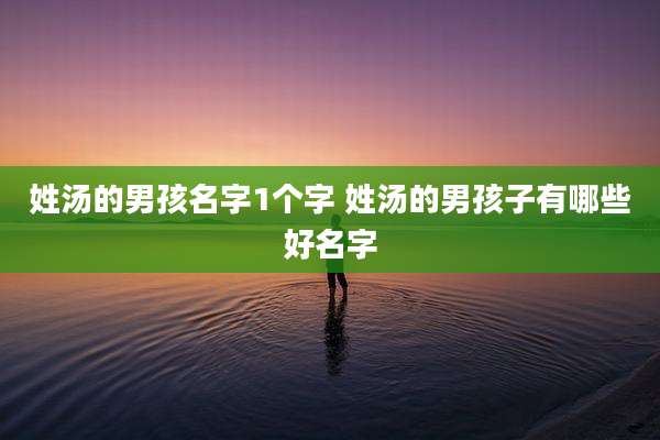 姓汤的男孩名字1个字 姓汤的男孩子有哪些好名字