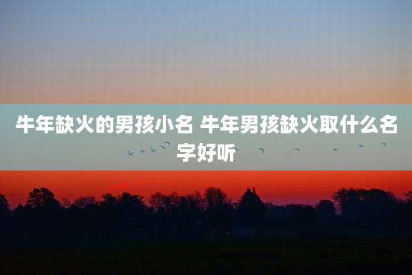 牛年缺火的男孩小名 牛年男孩缺火取什么名字好听