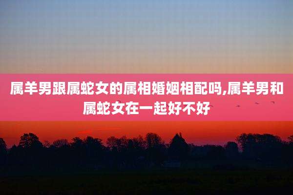 属羊男跟属蛇女的属相婚姻相配吗,属羊男和属蛇女在一起好不好