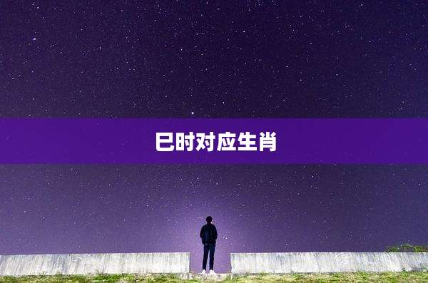 巳时对应生肖
