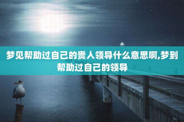 梦见帮助过自己的贵人领导什么意思啊,梦到帮助过自己的领导
