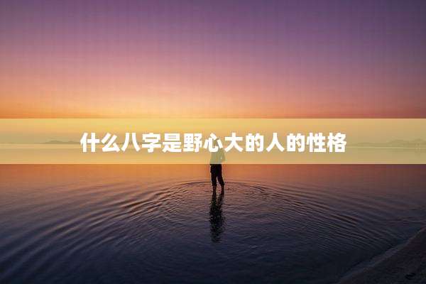 什么八字是野心大的人的性格