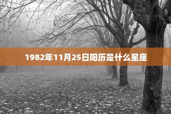 1982年11月25日阳历是什么星座