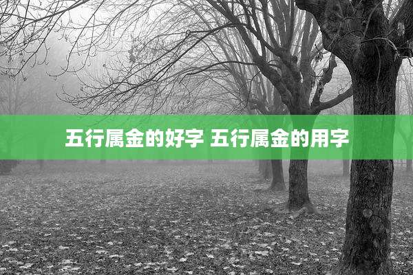 五行属金的好字 五行属金的用字