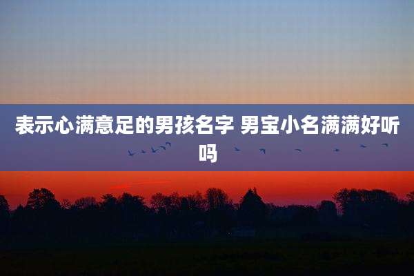 表示心满意足的男孩名字 男宝小名满满好听吗