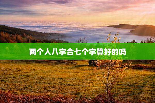 两个人八字合七个字算好的吗
