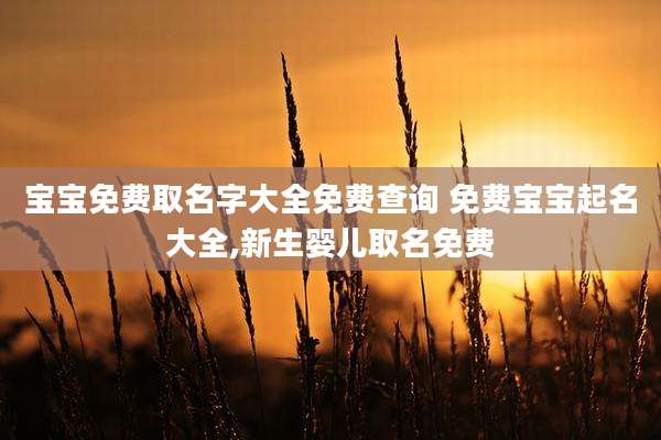 宝宝免费取名字大全免费查询 免费宝宝起名大全,新生婴儿取名免费