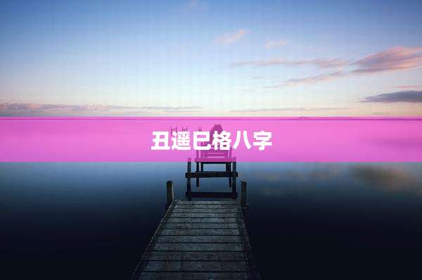 丑遥巳格八字
