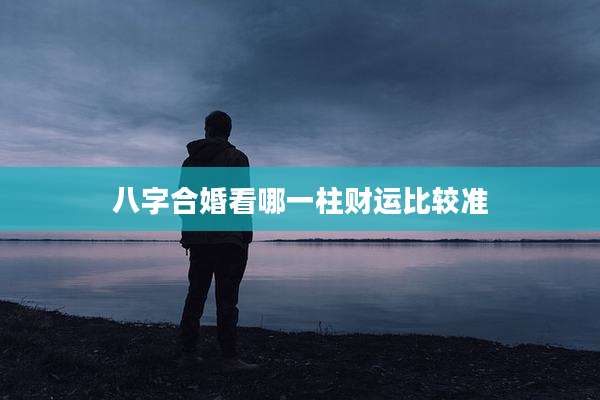 八字合婚看哪一柱财运比较准