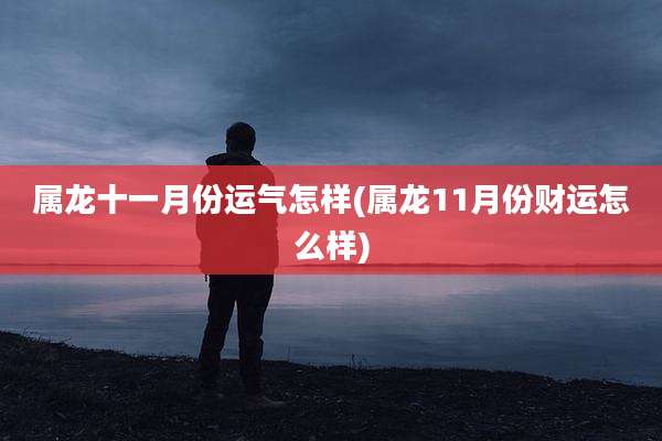 属龙十一月份运气怎样(属龙11月份财运怎么样)