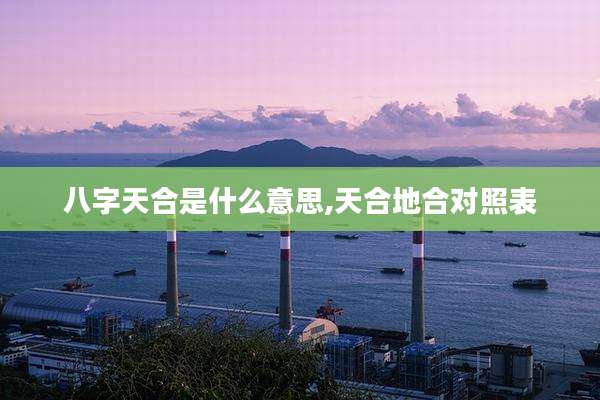 八字天合是什么意思,天合地合对照表