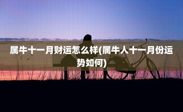 属牛十一月财运怎么样(属牛人十一月份运势如何)