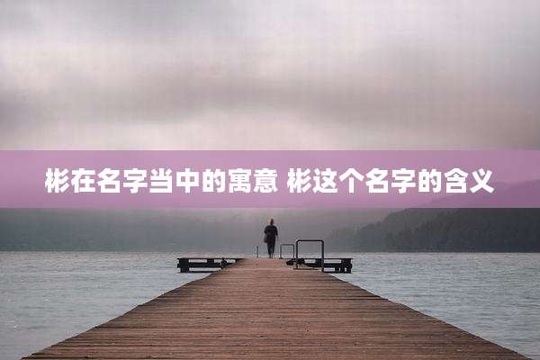 彬在名字当中的寓意 彬这个名字的含义