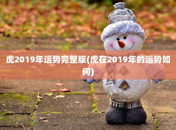 虎2019年运势完整版(虎在2019年的运势如何)