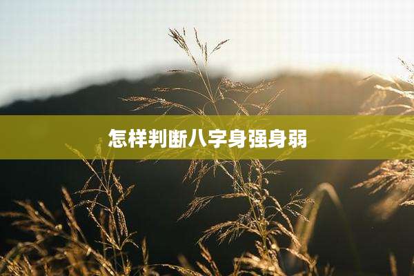 怎样判断八字身强身弱