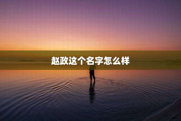 赵政这个名字怎么样