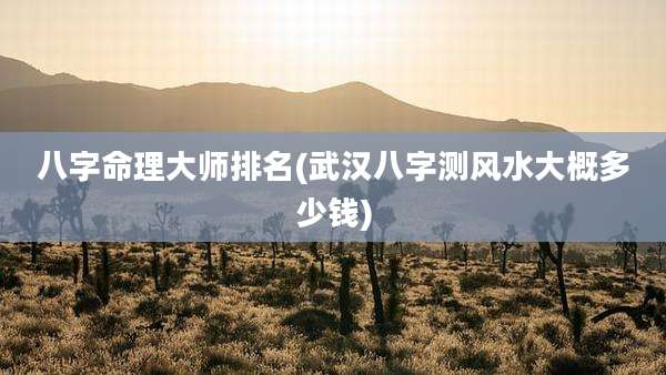 八字命理大师排名(武汉八字测风水大概多少钱)