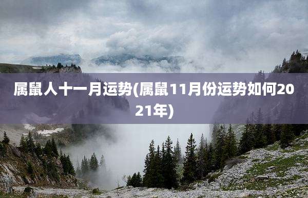 属鼠人十一月运势(属鼠11月份运势如何2021年)