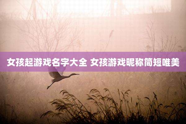 女孩起游戏名字大全 女孩游戏昵称简短唯美