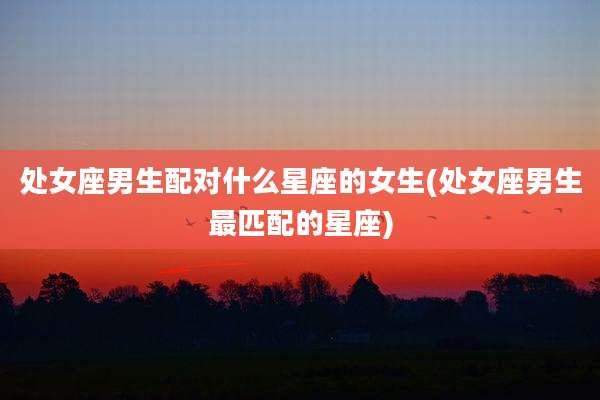 处女座男生配对什么星座的女生(处女座男生最匹配的星座)