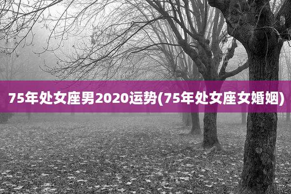 75年处女座男2020运势(75年处女座女婚姻)