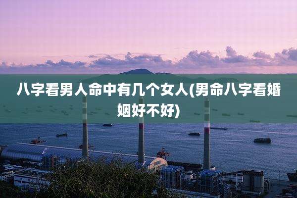 八字看男人命中有几个女人(男命八字看婚姻好不好)