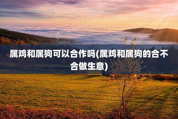 属鸡和属狗可以合作吗(属鸡和属狗的合不合做生意)