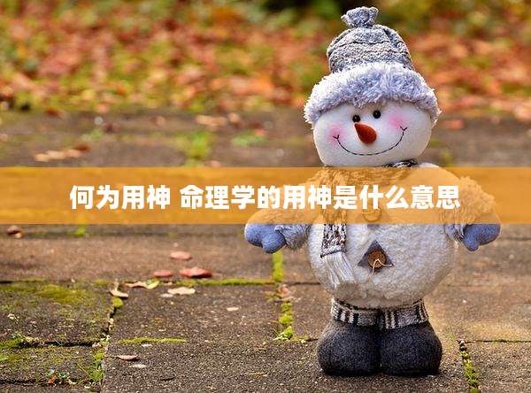 何为用神 命理学的用神是什么意思