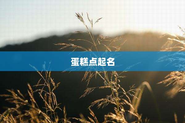 蛋糕点起名