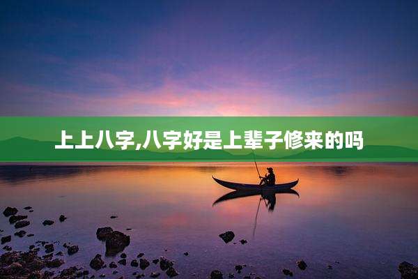 上上八字,八字好是上辈子修来的吗