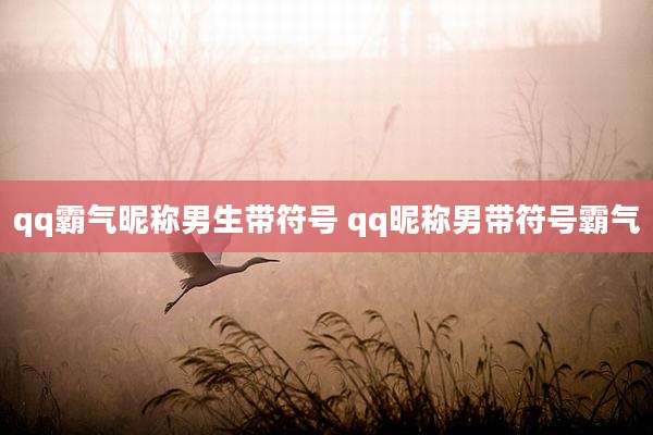 qq霸气昵称男生带符号 qq昵称男带符号霸气
