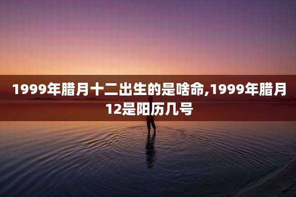 1999年腊月十二出生的是啥命,1999年腊月12是阳历几号