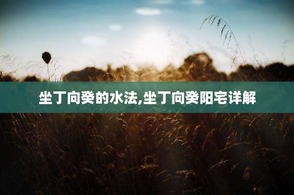 坐丁向癸的水法,坐丁向癸阳宅详解