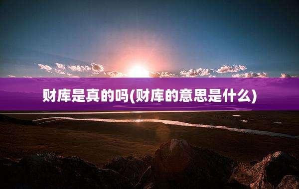 财库是真的吗(财库的意思是什么)