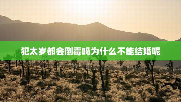 犯太岁都会倒霉吗为什么不能结婚呢