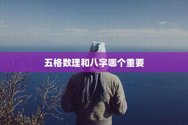 五格数理和八字哪个重要