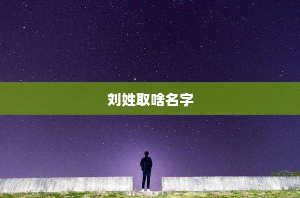 刘姓取啥名字