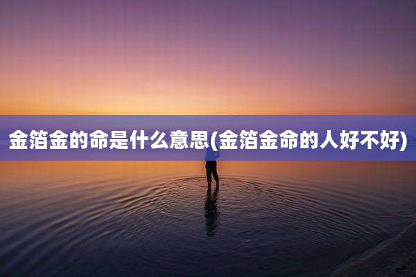金箔金的命是什么意思(金箔金命的人好不好)