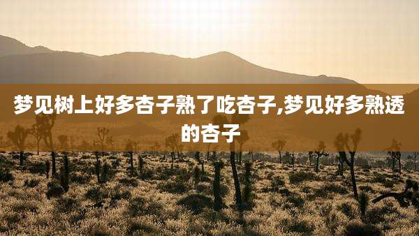 梦见树上好多杏子熟了吃杏子,梦见好多熟透的杏子