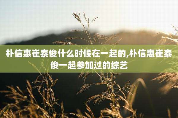 朴信惠崔泰俊什么时候在一起的,朴信惠崔泰俊一起参加过的综艺