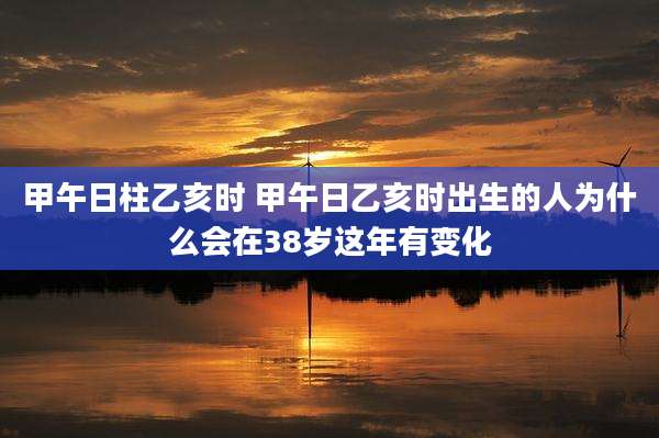 甲午日柱乙亥时 甲午日乙亥时出生的人为什么会在38岁这年有变化